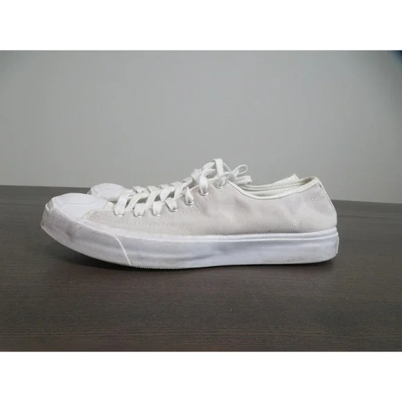 Converse Jack Purcell Shoes Mens Size 10 White Canvas Low Top Sneakers 167921C - Picture 4 of 11
